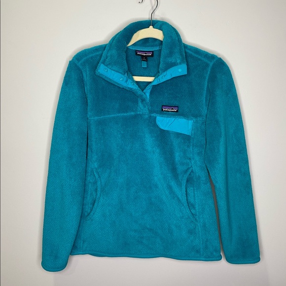 Patagonia Tops - Patagonia teal Snap T fleece pullover